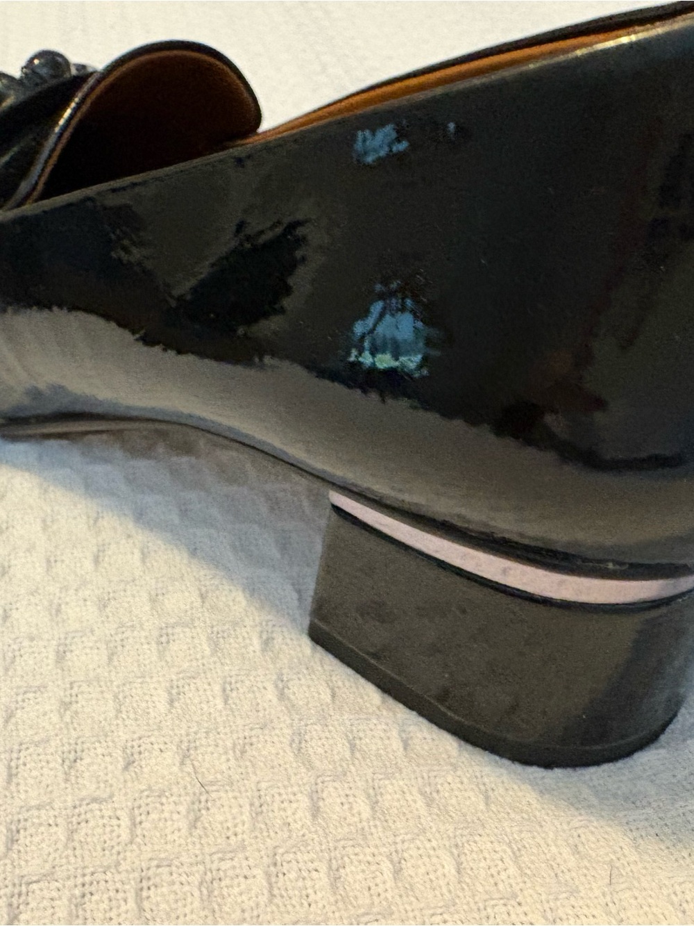 Franco Sarto Black Patent Pointed Tassel Loafers - Picture 5 of 5